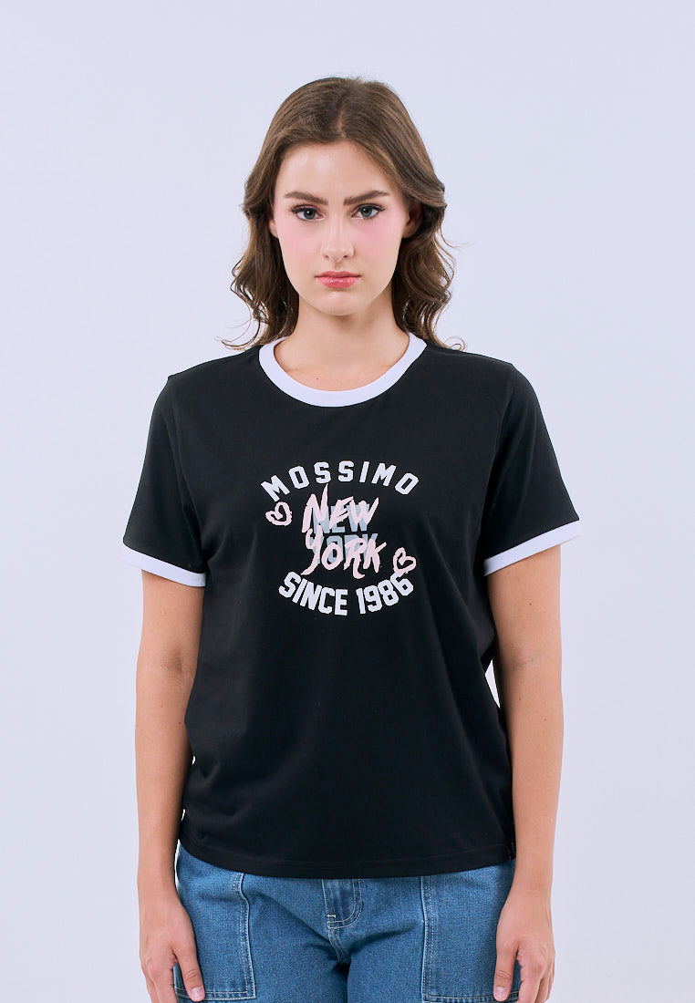 Mossimo Tahlia Black Classic Fit Tee For Women