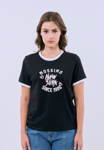 Mossimo Tahlia Black Classic Fit Tee For Women