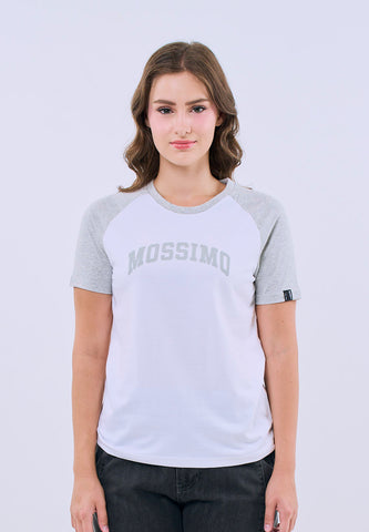 Mossimo Calista White Raglan Classic Fit Tee For Women