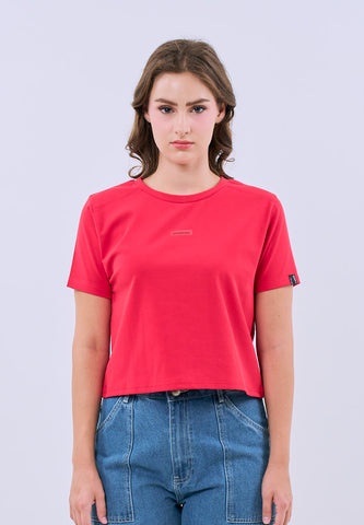 Mossimo Vega Red Classic Cropped Fit Tee For Women