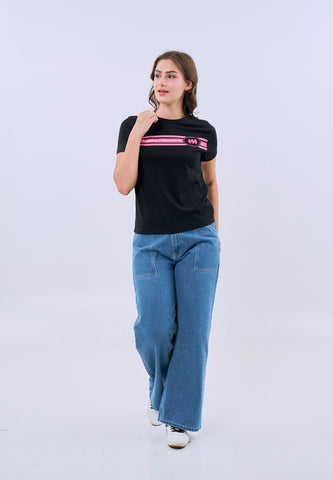 Mossimo Elodie Black Classic Fit Tee For Women