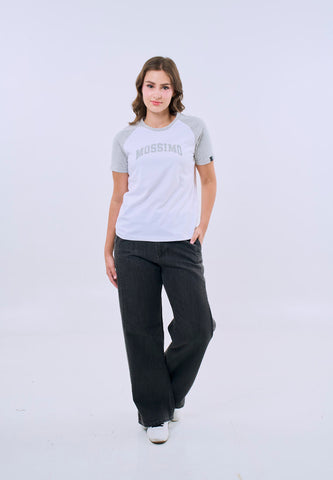 Mossimo Calista White Raglan Classic Fit Tee For Women
