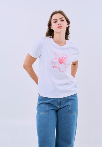 Mossimo Skye White Classic Fit Tee For Women