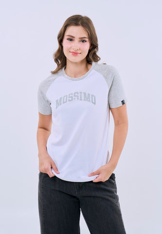 Mossimo Calista White Raglan Classic Fit Tee For Women