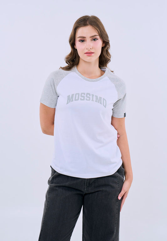 Mossimo Calista White Raglan Classic Fit Tee For Women