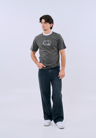 Mossimo Men's Gray Ringer Basic Comfort Fit Tee