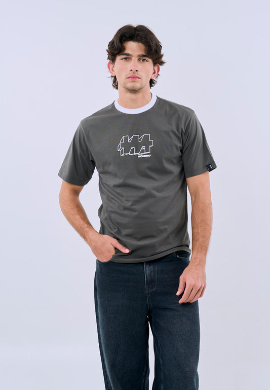 Mossimo Men's Gray Ringer Basic Comfort Fit Tee