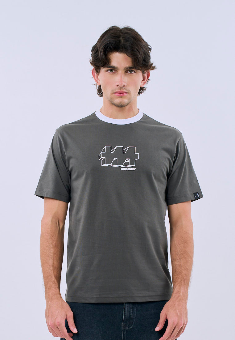 Mossimo Men's Gray Ringer Basic Comfort Fit Tee