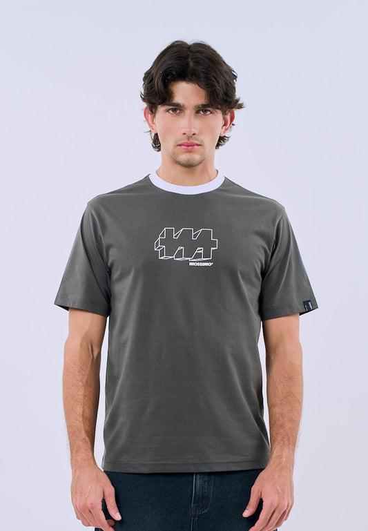 Mossimo Men's Gray Ringer Basic Comfort Fit Tee