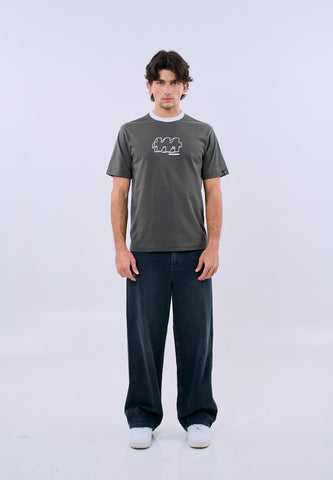 Mossimo Men's Gray Ringer Basic Comfort Fit Tee