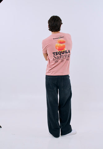 Mossimo Unisex Dusty Rose Graphic Tee with Back Print
