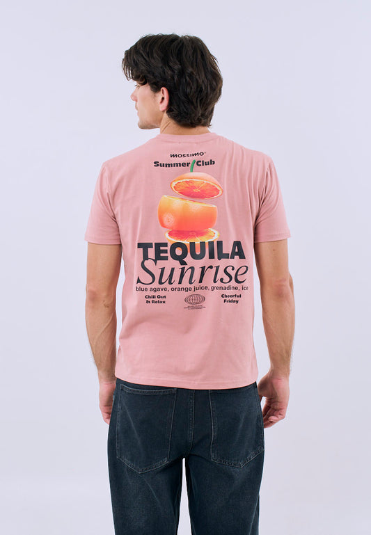 Mossimo Unisex Dusty Rose Graphic Tee with Back Print