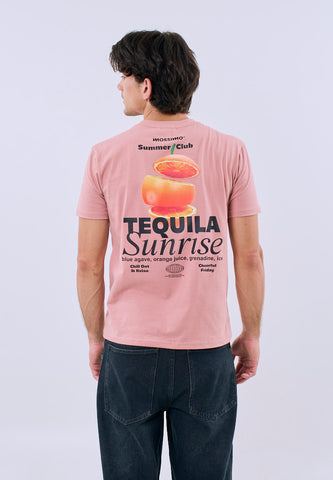 Mossimo Unisex Dusty Rose Graphic Tee with Back Print