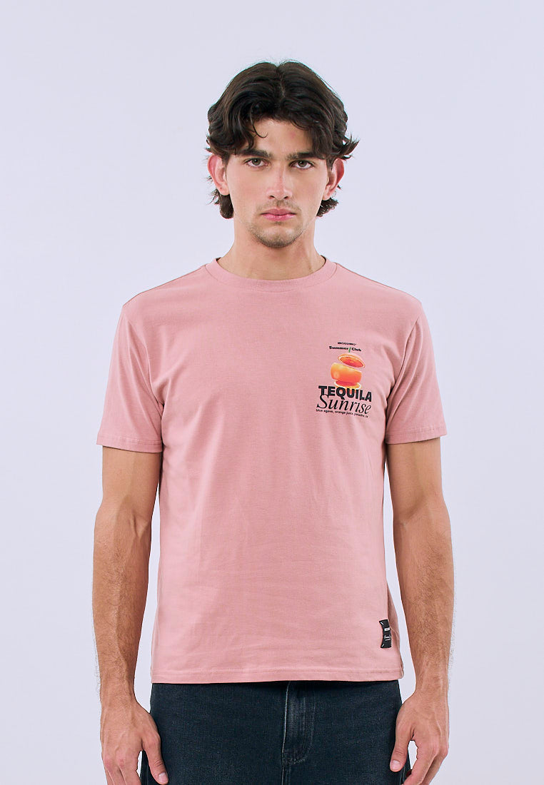 Mossimo Unisex Dusty Rose Graphic Tee with Back Print