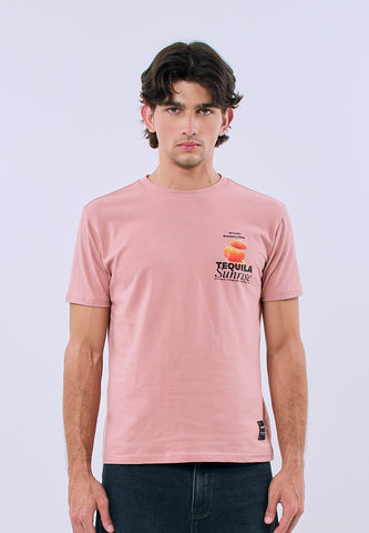 Mossimo Unisex Dusty Rose Graphic Tee with Back Print