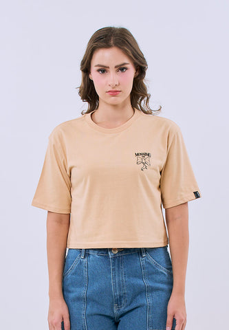 Mossimo Selene Beige Modern Cropped Fit Tee For Women