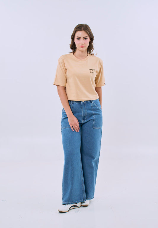 Mossimo Selene Beige Modern Cropped Fit Tee For Women