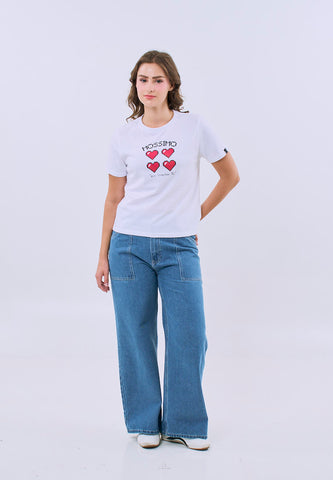 Mossimo Rhea White Comfort Fit Tee For Women