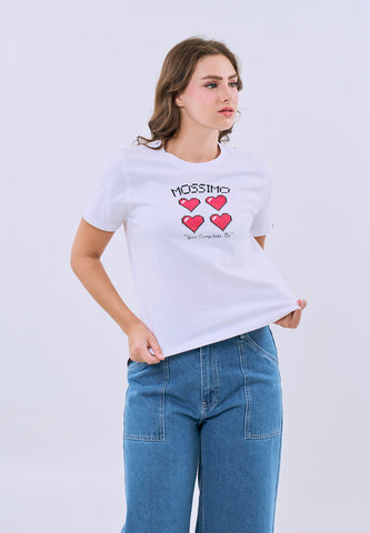 Mossimo Rhea White Comfort Fit Tee For Women