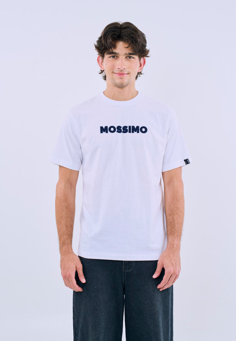 Mossimo Men's White Basic Comfort Fit Tee with Logo Print
