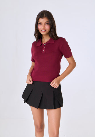 Mossimo Dakota Maroon Knits Cropped Top