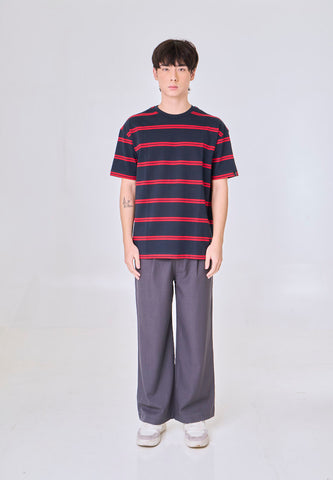 Mossimo Daxton Navy Red Stripes Urban Fit Tee