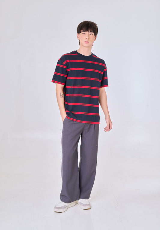 Mossimo Daxton Navy Red Stripes Urban Fit Tee