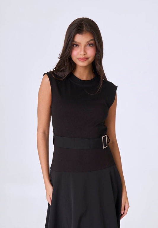 Mossimo Ayra Black Midi Flowy Dress