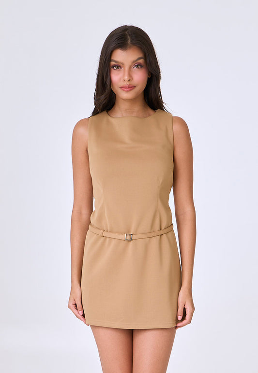 Mossimo Stormi Khaki Neoprene Mini Dress w/ Belt