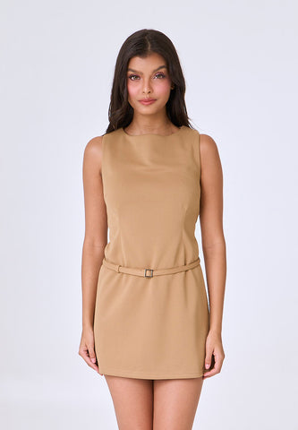 Mossimo Stormi Khaki Neoprene Mini Dress w/ Belt