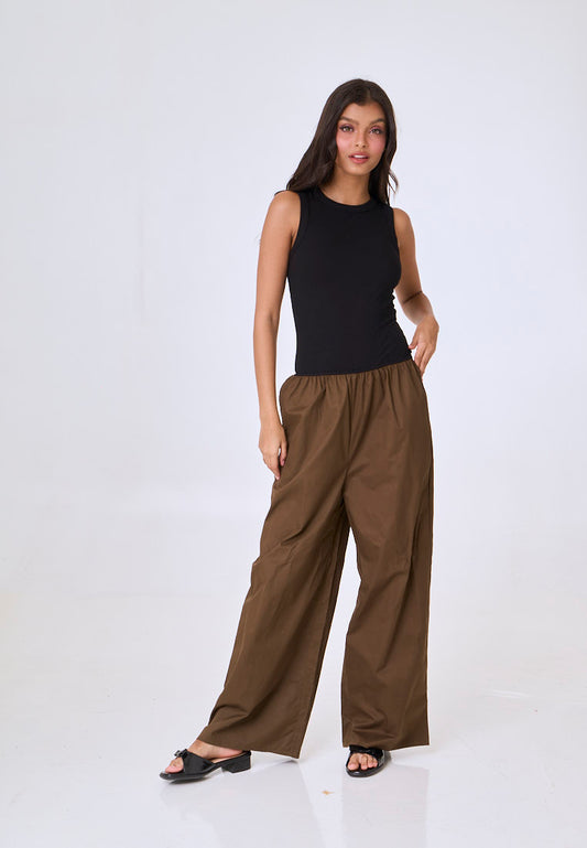 Mossimo Brinley Caramel Wide Jumpsuit
