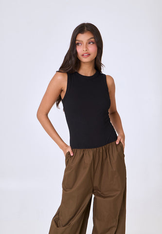 Mossimo Brinley Caramel Wide Jumpsuit