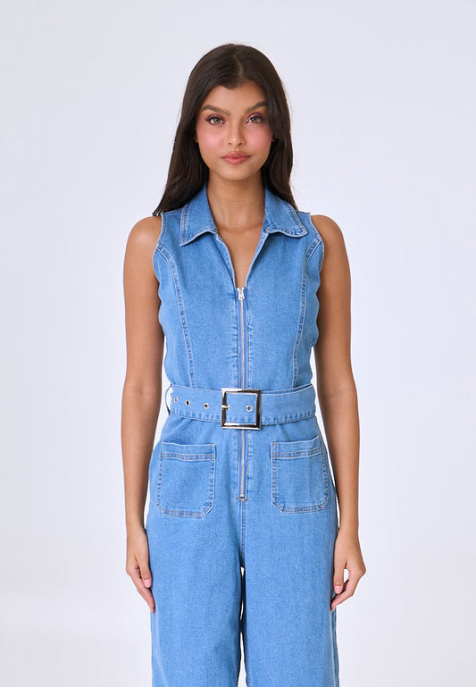 Mossimo Aura Dark Blue Denim Jumpsuit