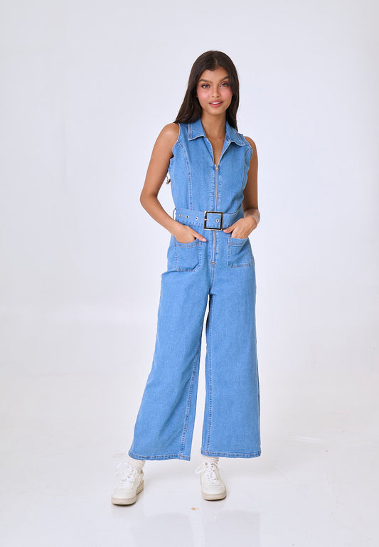 Mossimo Aura Dark Blue Denim Jumpsuit