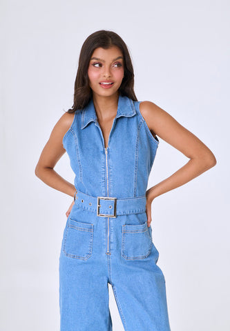 Mossimo Aura Dark Blue Denim Jumpsuit