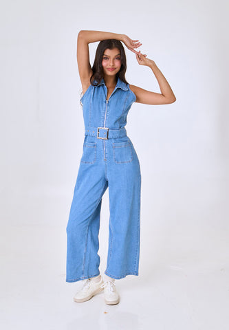 Mossimo Aura Dark Blue Denim Jumpsuit