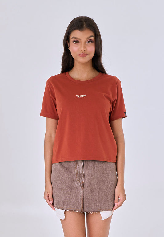 Mossimo Chiara Rust Classic Cropped Fit Tee