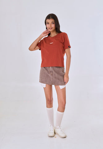 Mossimo Chiara Rust Classic Cropped Fit Tee