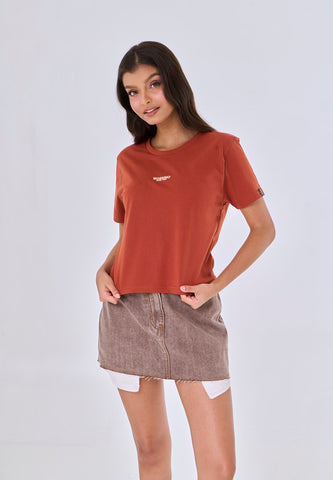 Mossimo Chiara Rust Classic Cropped Fit Tee