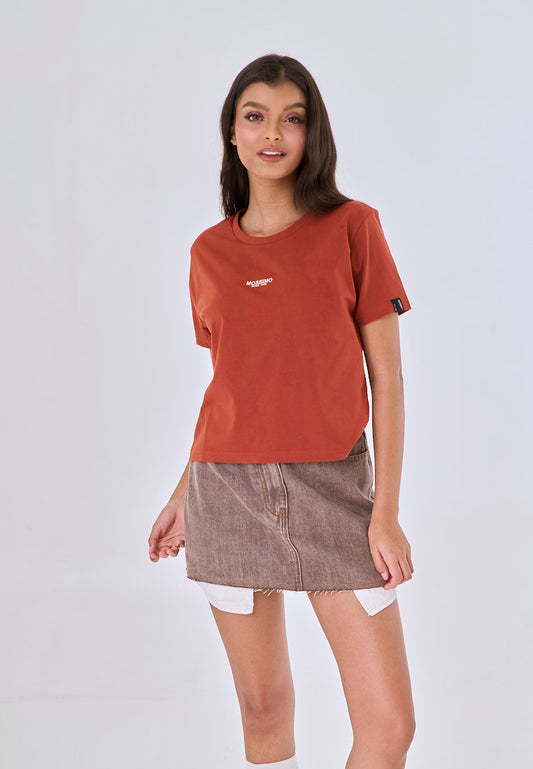 Mossimo Chiara Rust Classic Cropped Fit Tee
