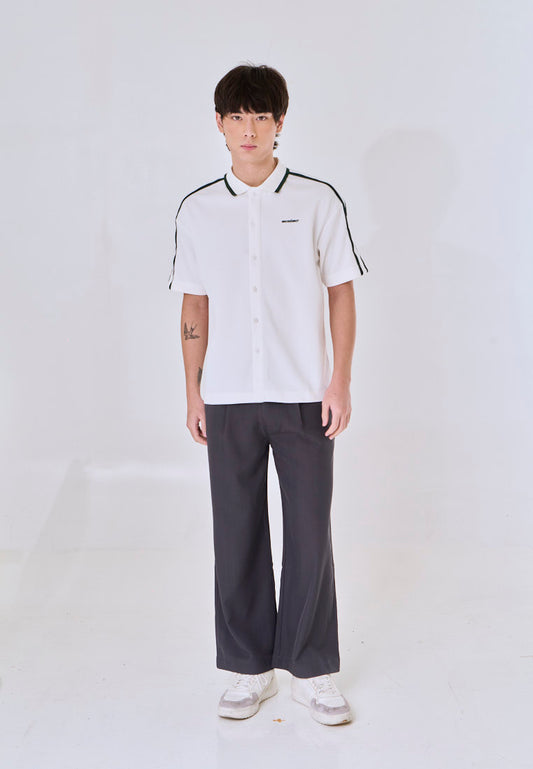 Mossimo Jacob White Urban Stripes Button Down Polo Shirt