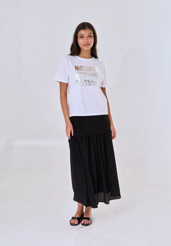 Mossimo Liora Black Combine Shirred Long Skirt