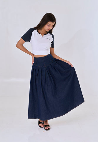 Mossimo Rayla Dark Blue Long Denim Skirt