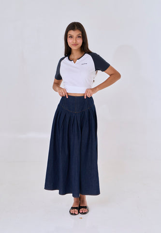 Mossimo Rayla Dark Blue Long Denim Skirt