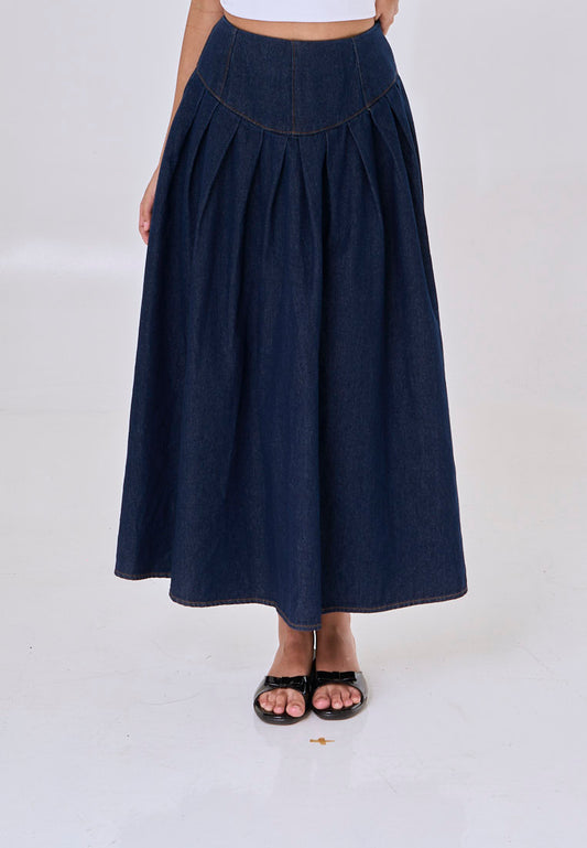 Mossimo Rayla Dark Blue Long Denim Skirt