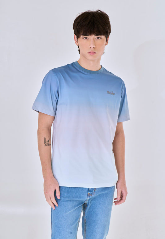 Mossimo Dash Blue Green Round Neck Comfort Fit Tee