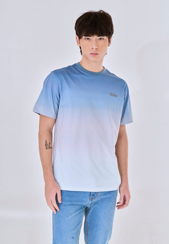 Mossimo Dash Blue Green Round Neck Comfort Fit Tee