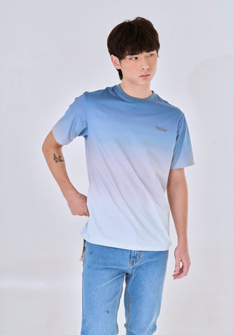 Mossimo Dash Blue Green Round Neck Comfort Fit Tee