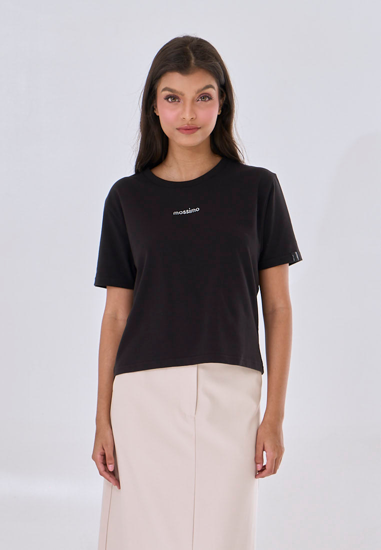 Mossimo Giselle Black Classic Cropped Fit Tee