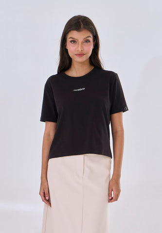 Mossimo Giselle Black Classic Cropped Fit Tee